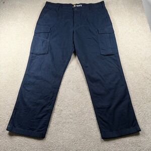 Carhartt Mens Relaxed Fit Cargo Pants Navy Blue Canvas Work 40x30 2244
